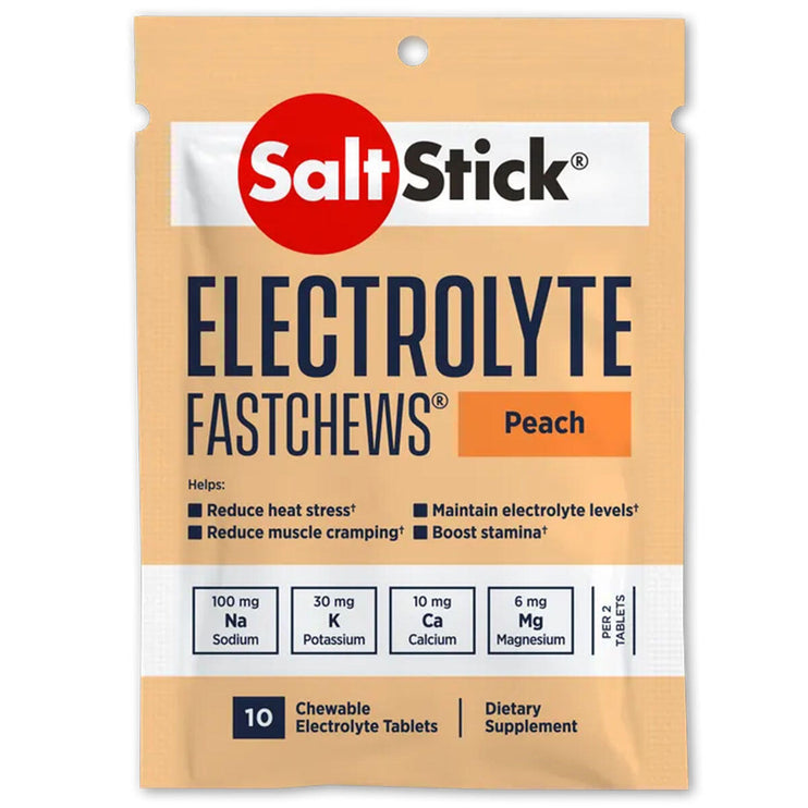 SaltStick FastChews - Pack of 10 Chewable Electrolytes - Peach