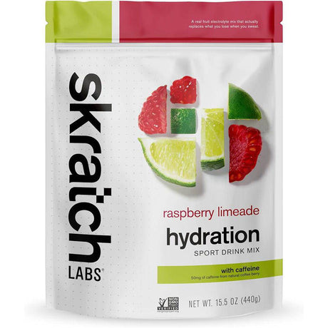 Skratch Labs Hydration Drink Mix - Raspberry Limeade with Caffeine - Fitness New Zealand