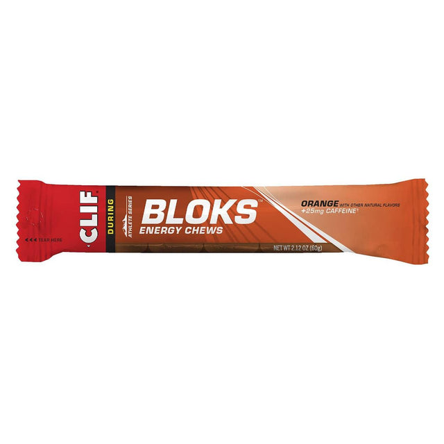 Clif Bloks Energy Chews – ORANGE + 25mg Caffeine - Fitness New Zealand